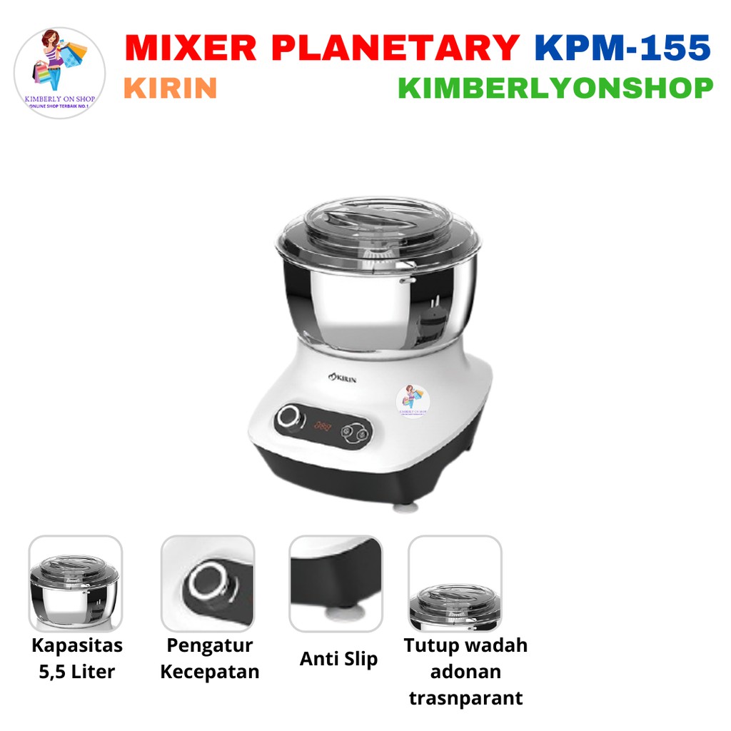 Mixer Planetary Pengaduk Adonan KPM 155 Kirin