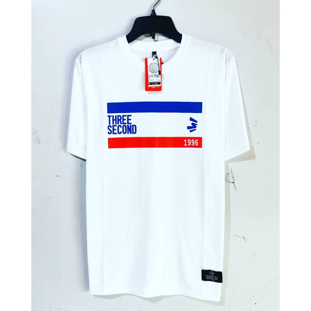 kaos original three second   kaos pria wanita, baju cewek cowok