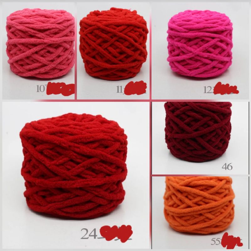 Benang Rajut Chenille/ Chunky Yarn 100gram