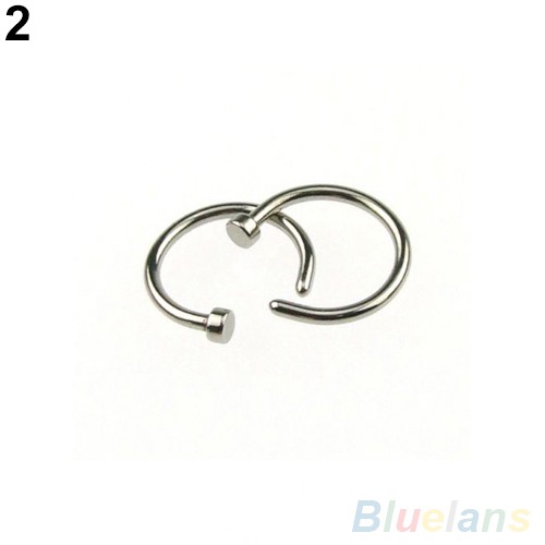 2 Pcs Perhiasan Tindik Tubuh Anting-anting Cincin Lingkaran Terbuka Stainless Steel Untuk Hidung