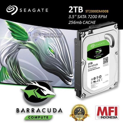 Harddisk Internal 2 TB Seagate Barracuda 3.5 Inch BARU - Garansi Resmi MFI Seagate Indonesia