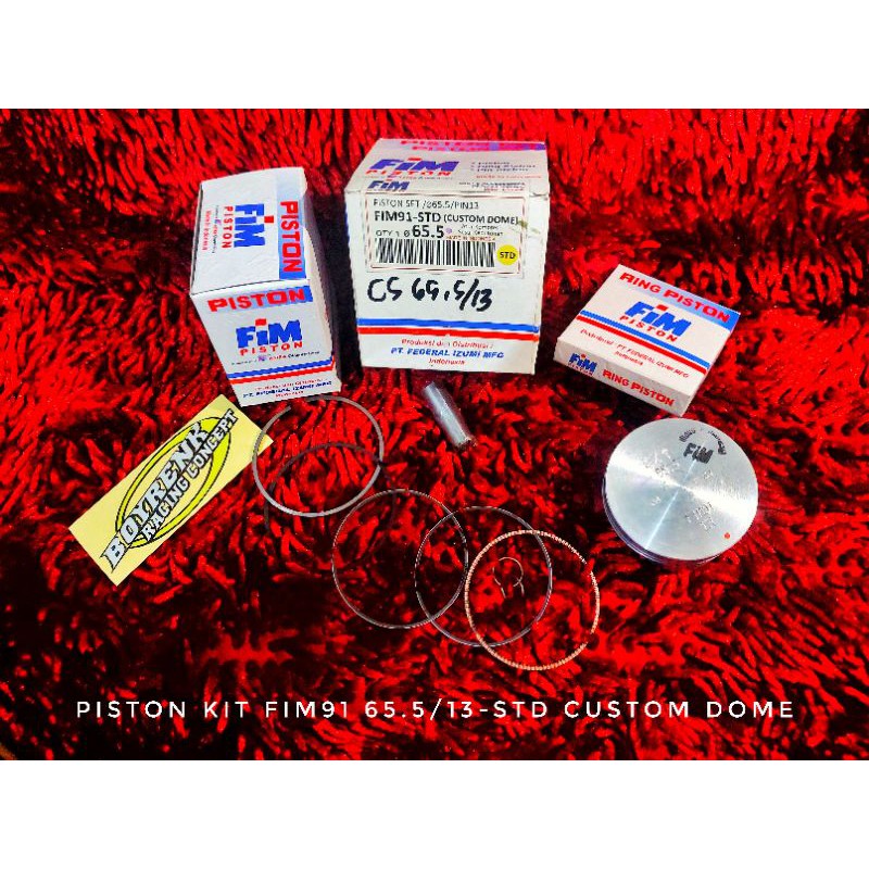 PISTON KIT FIM91 DIAMETER 65.5 PIN 13 CUSTOM DOME - BOYRENK RACING CONCEPT