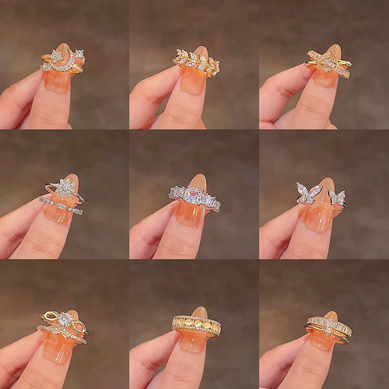 Cincin Zircon Mutiara Mewah Untuk Wanita