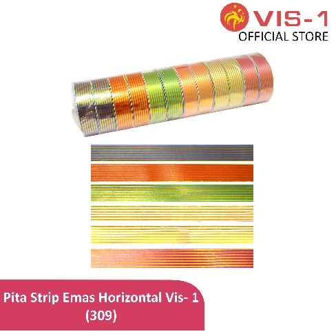

Pita Kertas / Pita Jepang / Pita Kado Strip Emas Horizontal 309