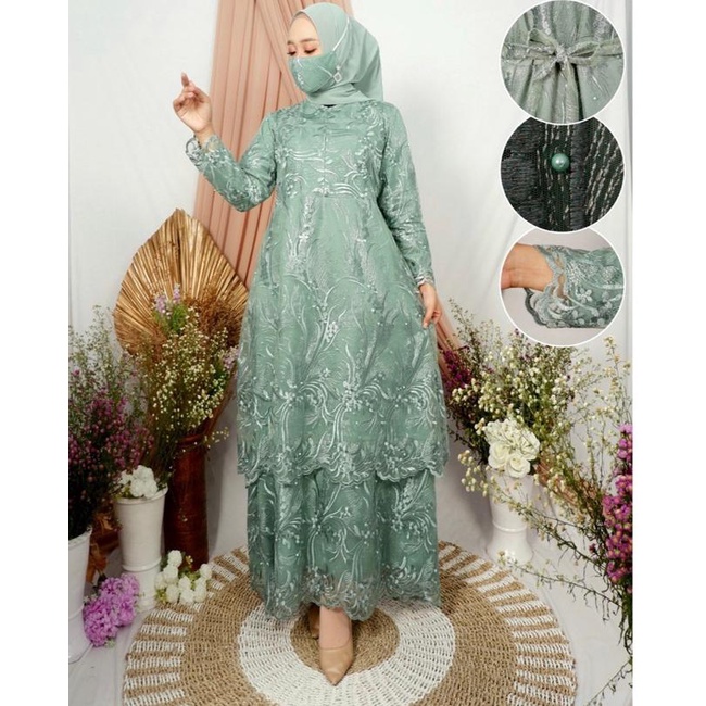 GAMIS TULLE NEW 2 TINGKAT BUSUI /GAMIS KEBAYA TULLE / BAJU PESTA MODERN / GAMIS TILE MITUARA MALAISIA / GAMIS BRUKAT FASHION / GAMIS BRUKAT MUSLIMAH / GAMIS PESTA MUSLIMAH/ GAMIS PESTA MODEL