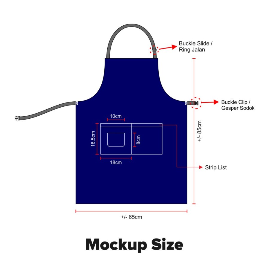 Apron / Celemek PVC Nylon Rubber Coating Waterproof - brown