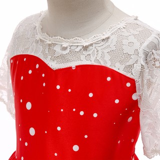Dress Princess Desain Natal Bahan Lace untuk Anak  