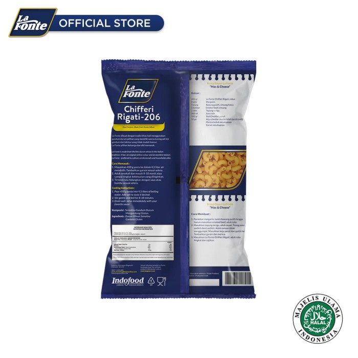 

Pasta-Aneka- 5 Pc - La Fonte Chifferi Rigati 500Gr -Aneka-Pasta.