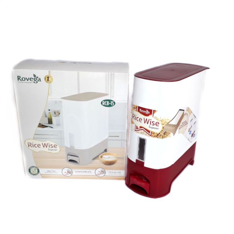 RICEBOX ROVEGA 15 LITER / Tempat Beras Murah Rovega