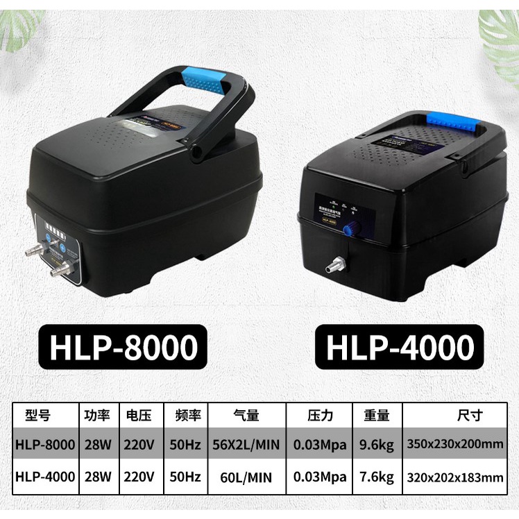 RESUN HLP-8000 high-power AC DC dual-use air pump battery fish pond