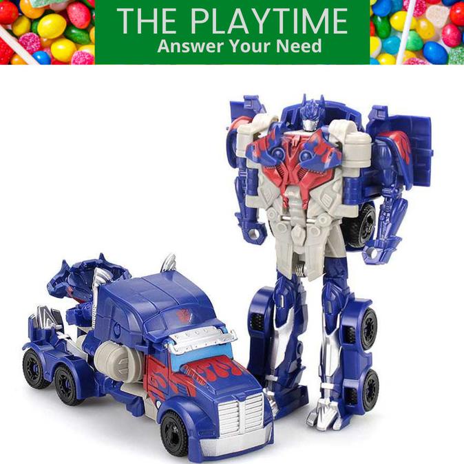 +++++] Mobil Robot Mainan Truk Robot Transformers Optimus Prime Transformer
