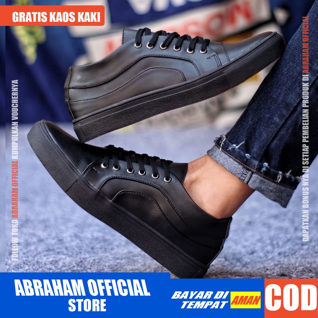 ABRHM - TRACK Sepatu Casual Sneaker Pria Sepatu Pria Casual Kulit Pu Keren Ori Cowo/Cowok Sepatu Kasual Semi Formal Kerja Kantor Kuliah Gaya Santai Keren Kekinian Original Murah Terlaris