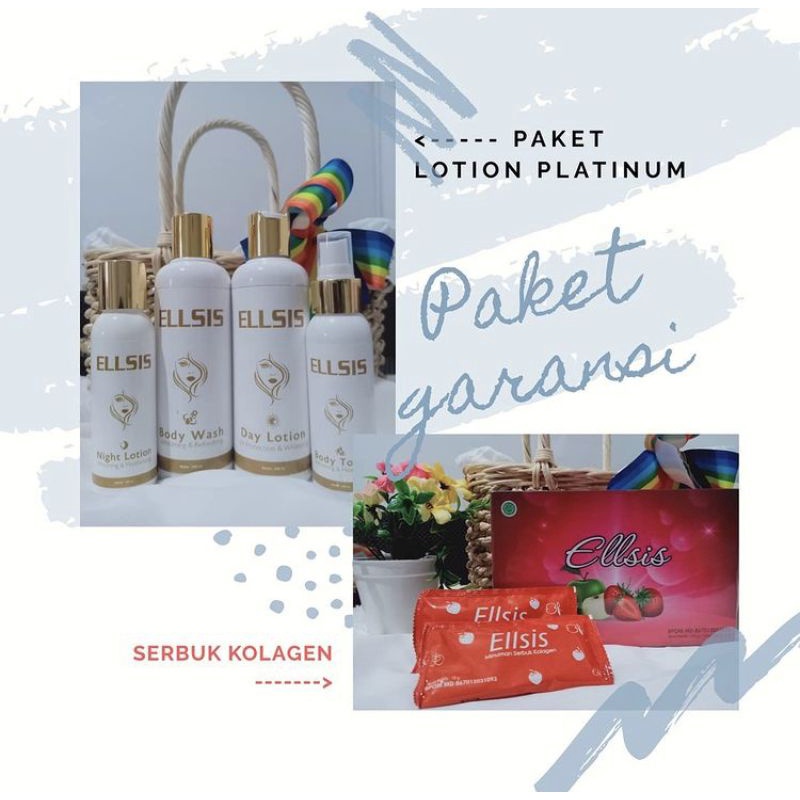 BODY LOTION PLATINUM + SERBUK KOLAGEN ELLSIS WHITENING