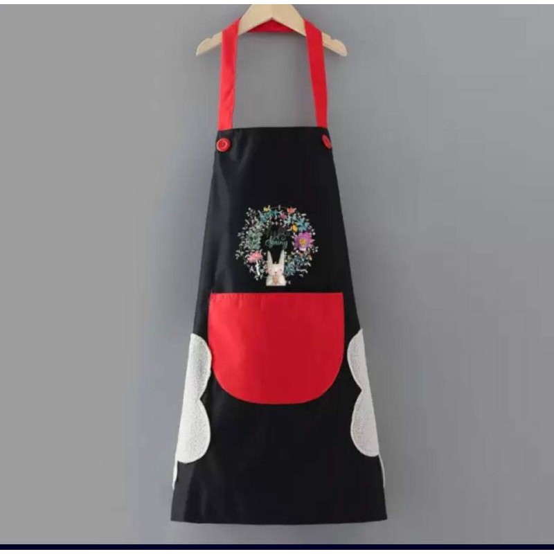 Apron Celemek Masak Celemek Anti Air Apron Waterproof Celemek Masak Bahan Kain Premium Quality Korean Style