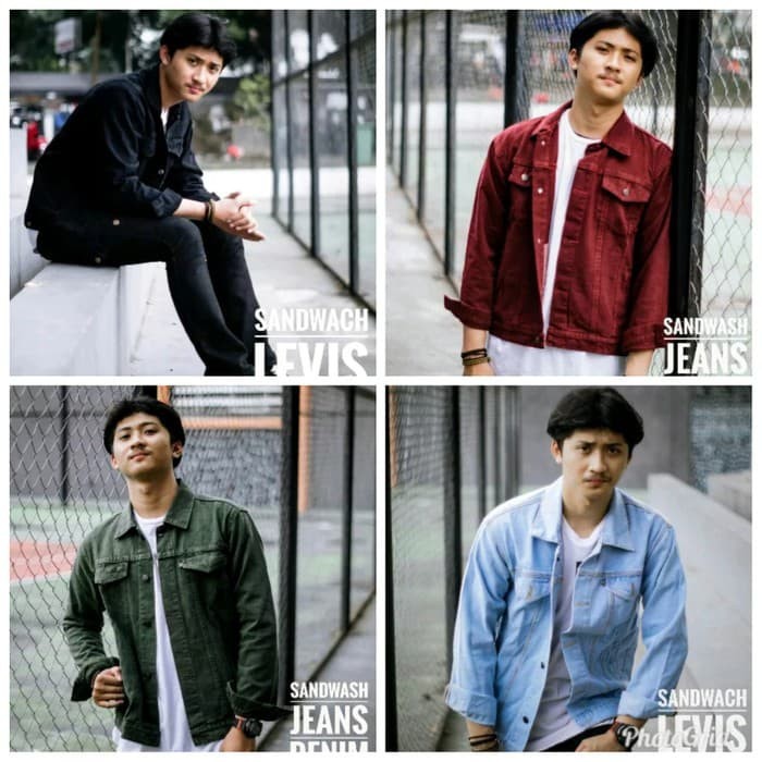 JAKET JEANS LEVIS HIJAU ARMY PRIA Casual Ukuran M L XL XXL JUMBO - Hitam M BAYAR DITEMPAT COD