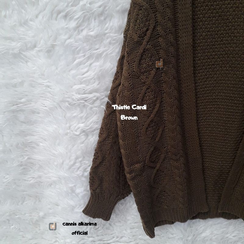 [NEW] Cardigan Cable Thistle Series - Cardigan Rajut Tebal-Cardigan Musim Dingin-Brown