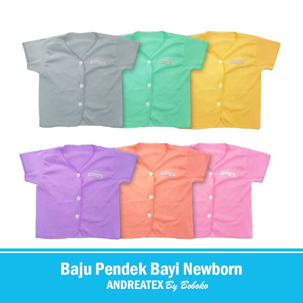 1 Pcs Baju Bayi Newborn Lengan Pendek Boboko Andreatex Random Boy &amp; Girl 0-6 bulan