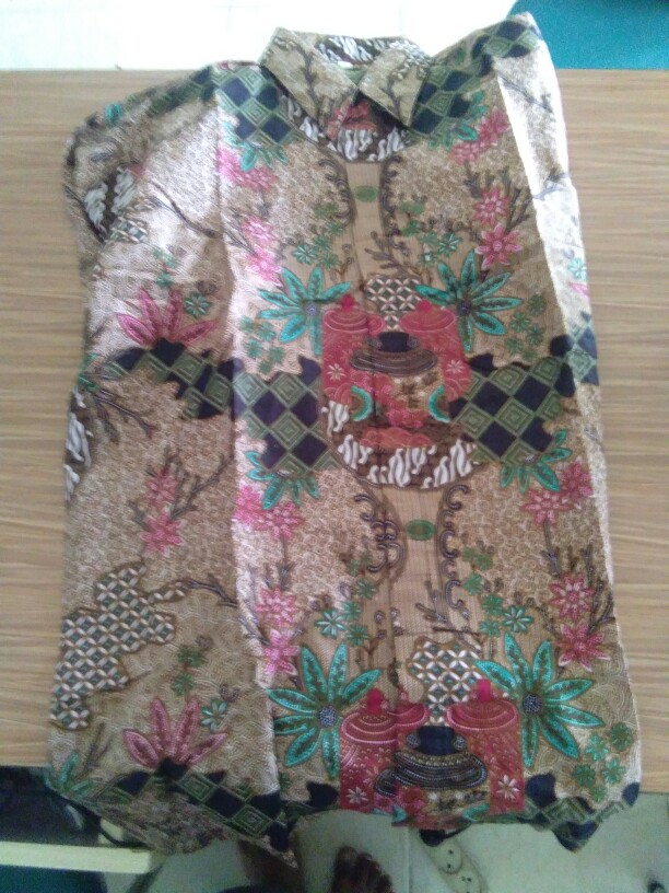 Kemeja Batik Pria Lengan Panjang Size M L Xl Xxl  Bswart Batik Hrb026 Kenongo Hem