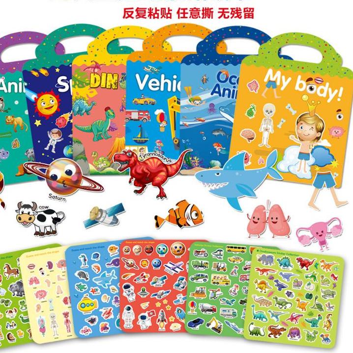 

Buku Stiker Anak /Reusable Sticker/ Sticker Activity Book Mainan Edukasi Anak ,,
