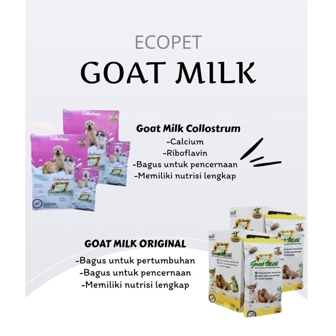 ECOPET GOAT MILK SUSU ANJING KUCING (ECER 1 SACHET 20gr)