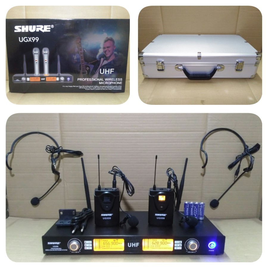 MIC WIRELESS SHURE UGX99 PROFESIONAL MICROPHONE KLIP ON DAN HEADSET