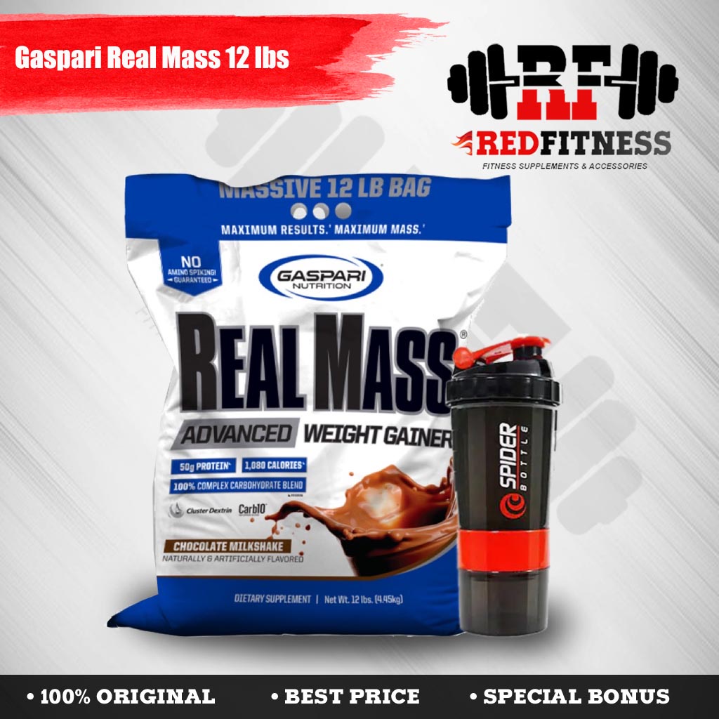 Gaspari Nutrition Real Mass Gainer 12 lbs Susu Weight Gainer 12lbs 12lb