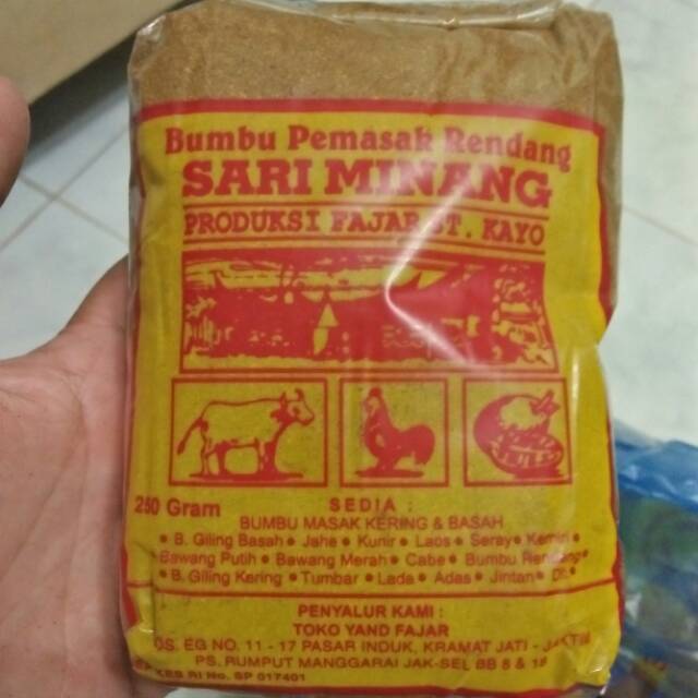 

Bumbu masak rendang asli padang 250 gram