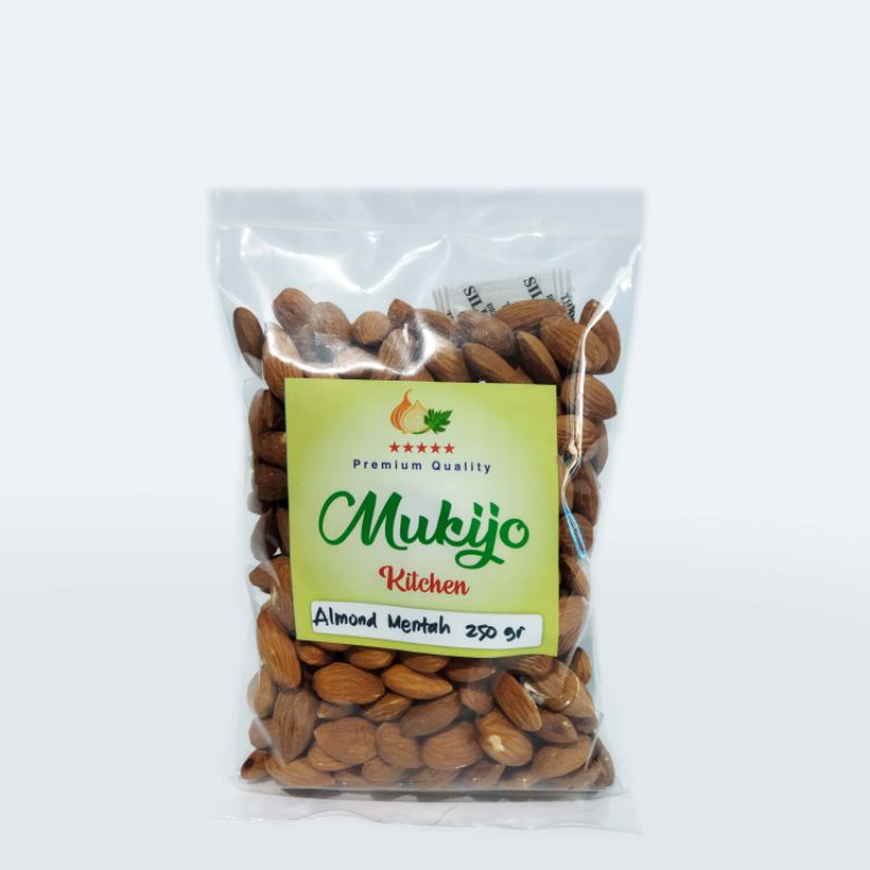 Kacang Almond Mentah/Raw Kualitas Super/Premium 250g Bisa Goreng Pasir