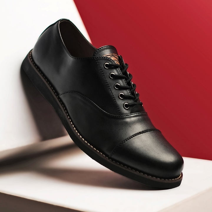 OXFORD BLACK (Original) - Sepatu Formal Pantofel Pria Casual Kulit Kerja Kantor Pantopel Original