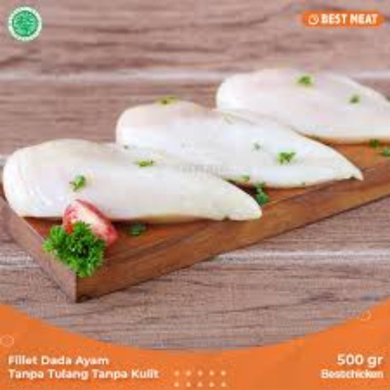 Fillet Dada Ayam Tanpa Tulang dan Kulit 500 g Frozen