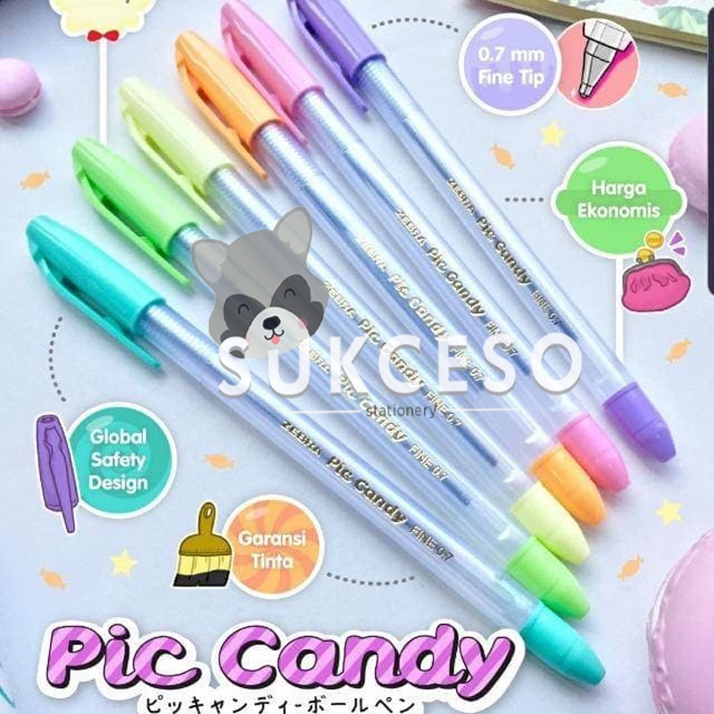 

DIJUAL LUSINAN Zebra Pic Candy 0.7mm Semi Gel Ink Pulpen/ Ballpoint Lucu Unik Murah