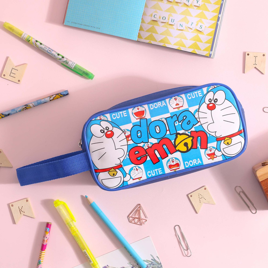 TOKOGROSIRAN.ID - KOTAK PENSIL ANAK COWOK DORAEMON PENCIL CASE PREMIUM MURAH