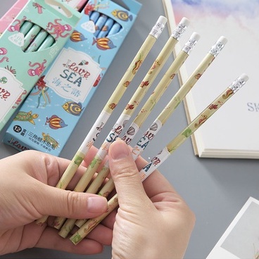 Pensil Pencil Serut HB Motif Laut Souvenir Grosir GMALL-ST0046