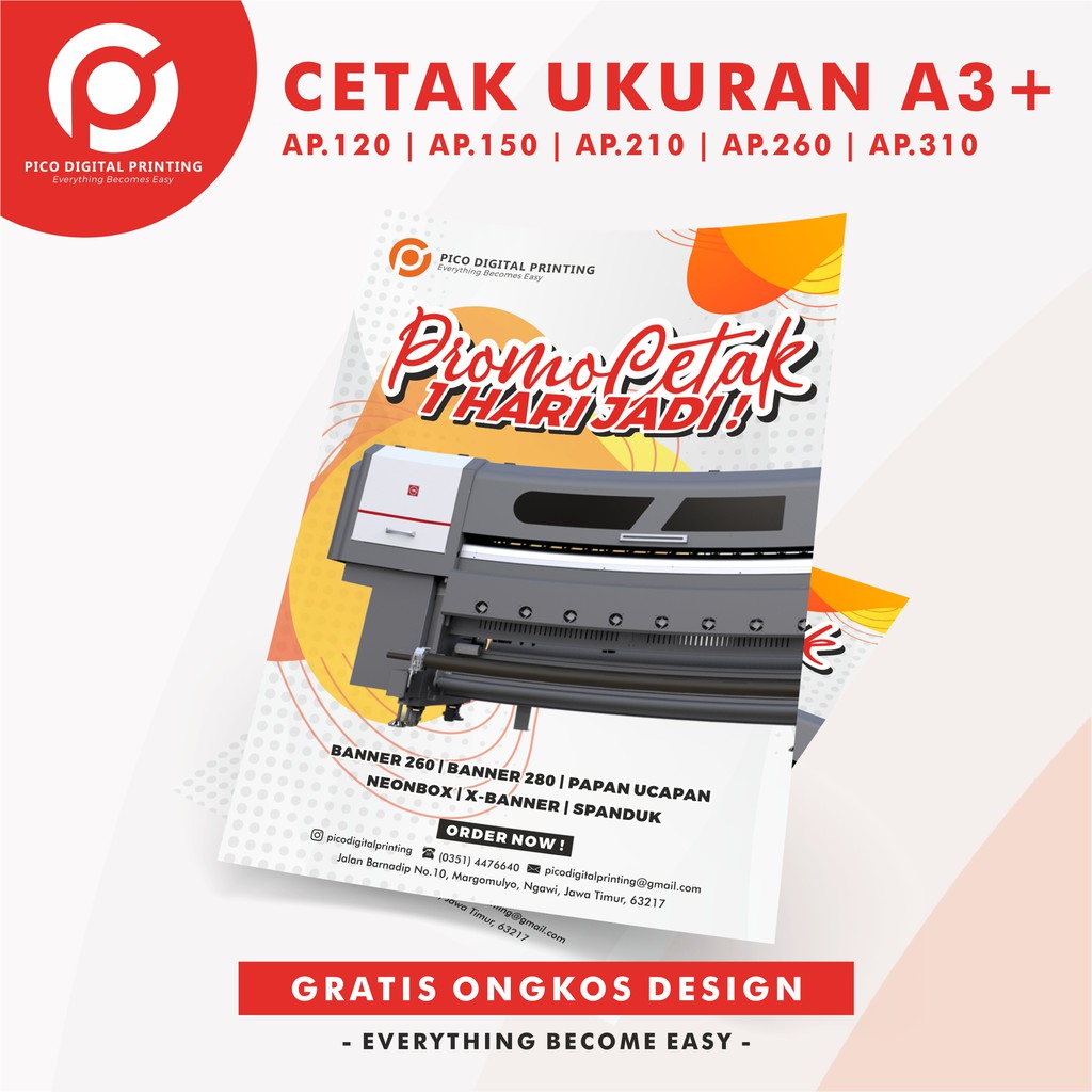 Jual Brosur A3+ Kertas Art Paper 310 Gram Free Desain 1 Sisi 2 Sisi ...