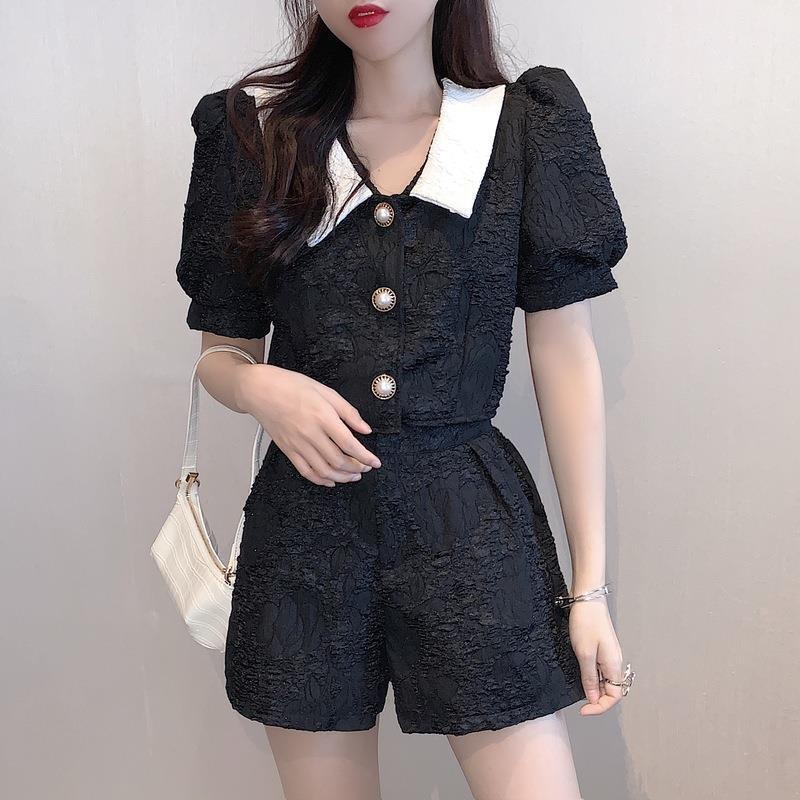 [✅BISA COD] #Sisjuly# Pakaian kipas dewi temperamen feminin baru, celana pendek wewangian, setelan jas dua