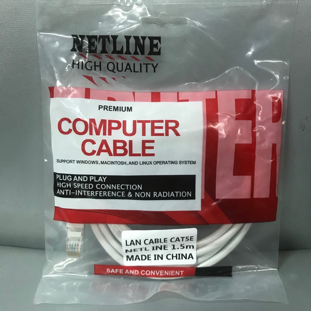 Kabel Lan NETLINE Cat 5E 1.5 Meter