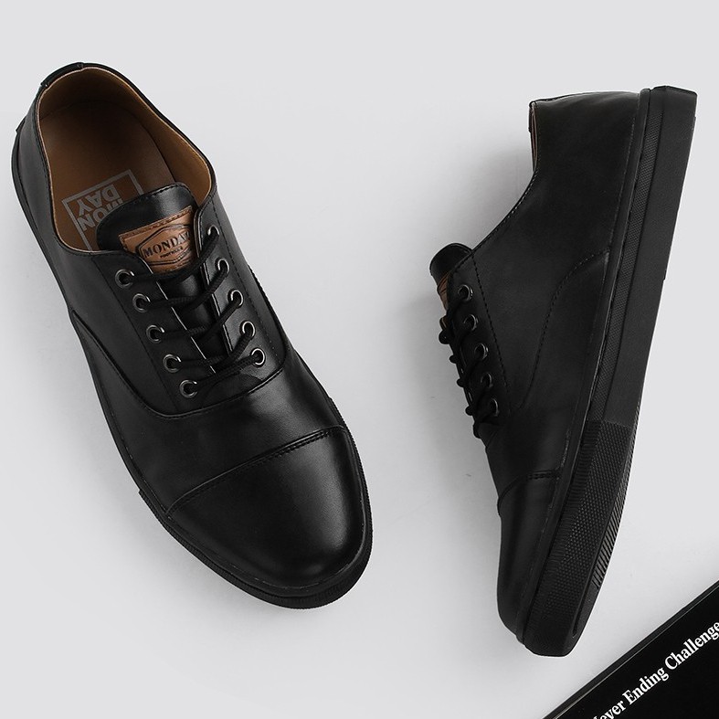 GUM OXFORD BLACK |ManNeedMe x Monday| Sepatu Pantofel Pria Formal ORI