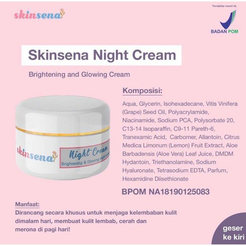 (Fullsize) SKINSENA Glowing Face Wash Toner Serum Cream Satuan dan Paketan