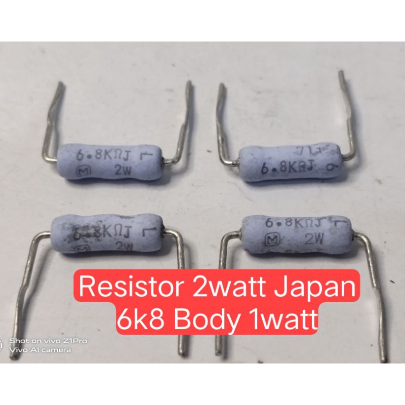 10 pcs Resistor 2watt Japan 6k8 Body 1watt