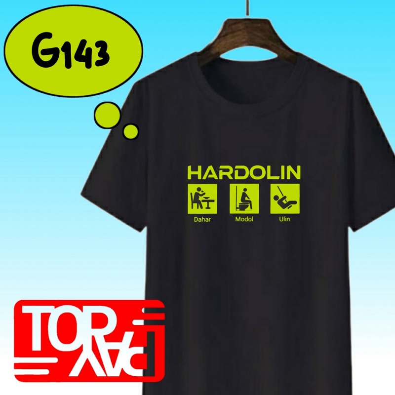 kaos hitam pria G143 atasan distro kata hardolin dahar modol ulin bahasa urang sunda