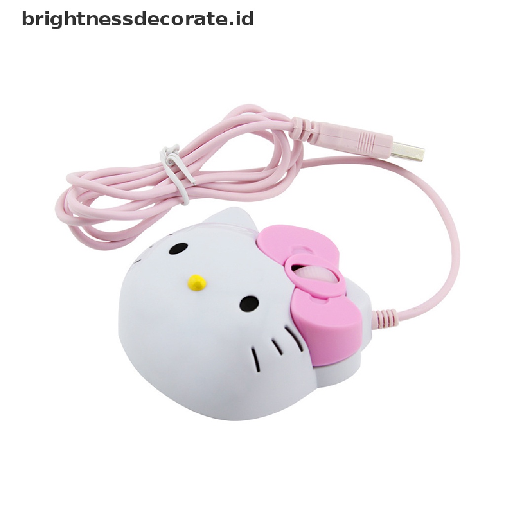 Hello Kitty Mouse Gaming Optical 3d Dengan Kabel Usb 2.0 Warna Pink