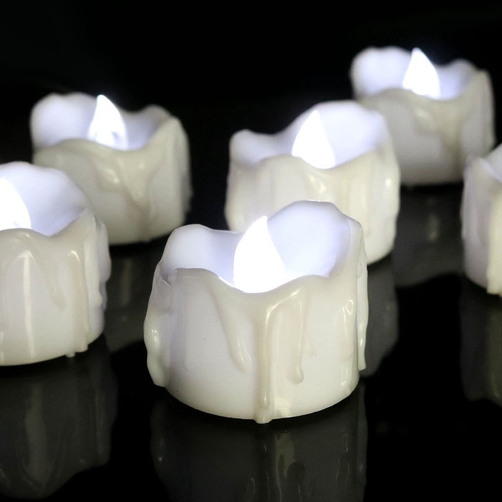 1pc Lampu Led Bentuk Lilin Tanpa Api Dengan Baterai Untuk Dekorasi Natal