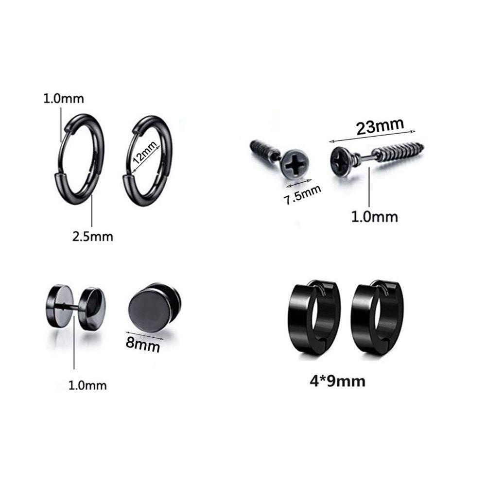 Lily Anting Set Wanita Pria Barbel Bar Stainless Steel Perhiasan Tindik Tubuh Hitam Dumbbell Stud