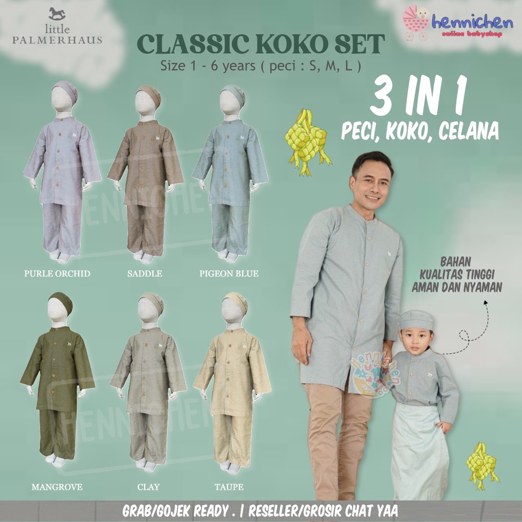 PROMO 7.7 PROMO BAJU LEBARAN LITTLE PALMERHAUS CLASSIC KOKO SET BAJU ANAK SETELAN MUSLIM ANAK LAKI LAKI + PECI BAJU PANJANG CELANA PANJANG BAJU LEBARAN BAJU EDISI LEBARAN 1 - 6 TAHUN