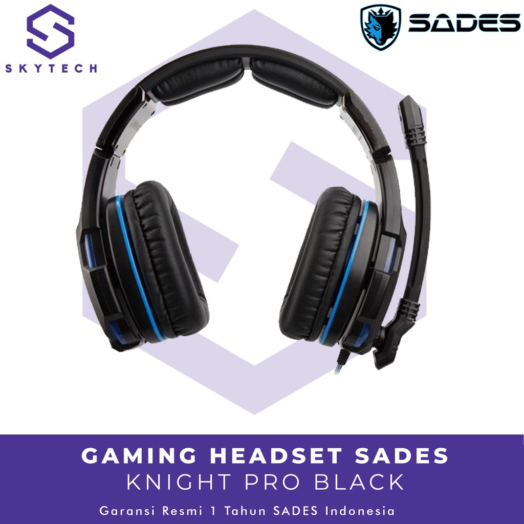 HEADSET GAMING SADES KNIGHT PRO WITH MIC ORIGINAL GARANSI RESMI