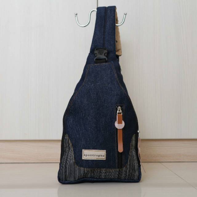 Tas Selempang Slempang Sling Bag Distro Apostrophe Jeans Premium Gaul Gaya Slingbag Murah Denim