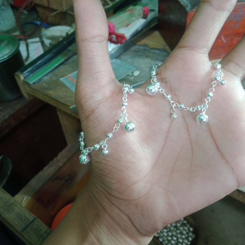 GELANG KAKI BAYI DARI PERAK SUMATERA ASLI