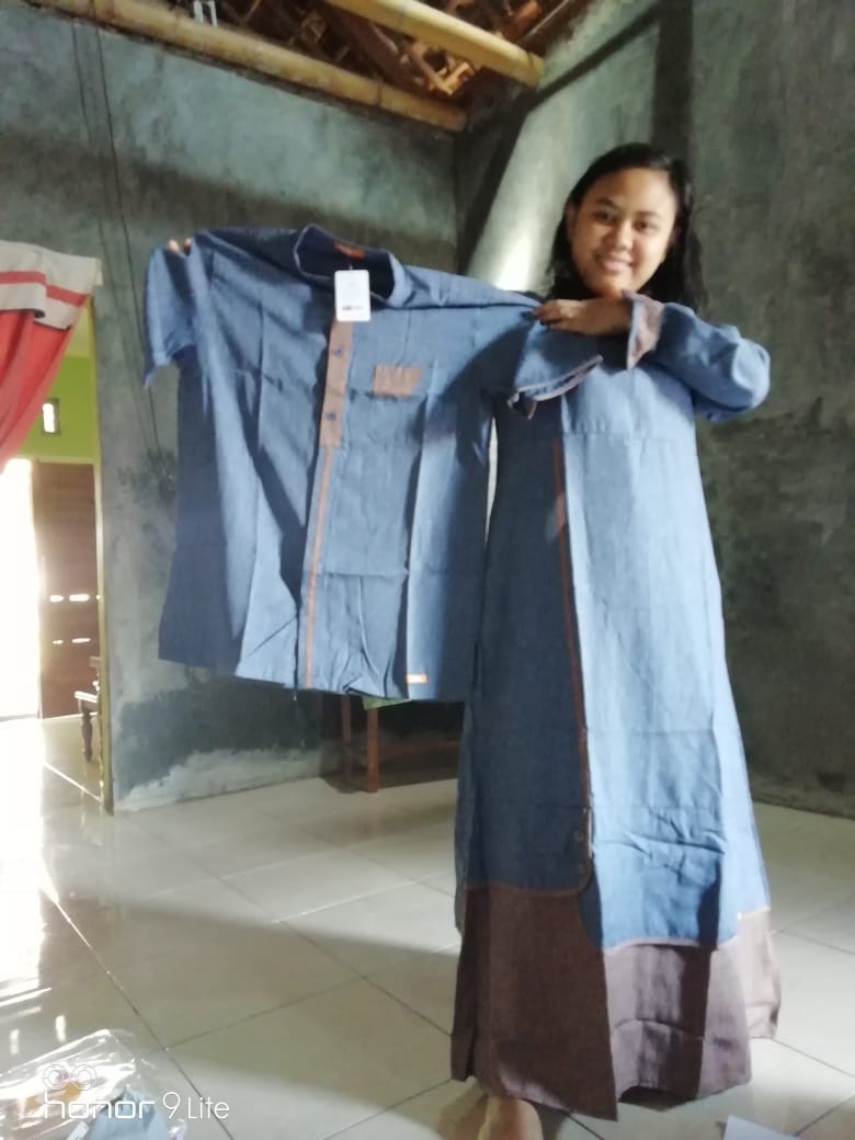 Baju Seragam Pasangan Nibras Terbaru Sarimbit Couple 71 Shadow Blue Dan Shadow Brown