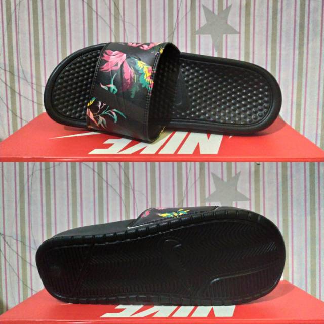 Sandal Sendal nike benassi JDI print black floral 631261-023 original replace box