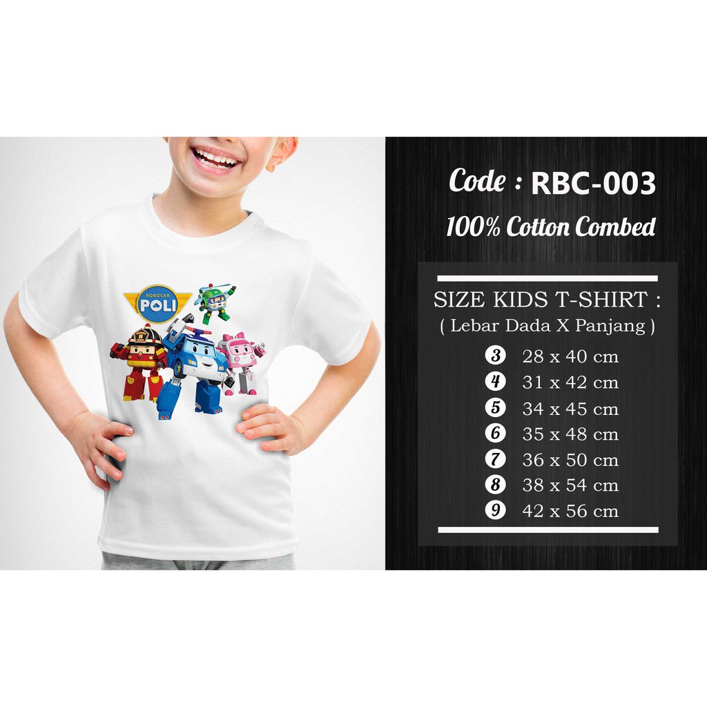 [FREE NAMA !!] Kaos Anak &amp; Family Robocar 100% COTTON PREMIUM